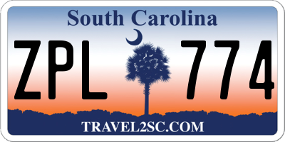 SC license plate ZPL774
