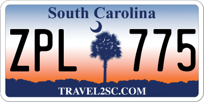 SC license plate ZPL775