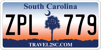 SC license plate ZPL779