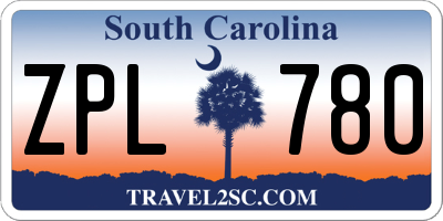 SC license plate ZPL780
