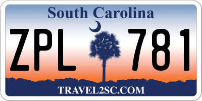 SC license plate ZPL781