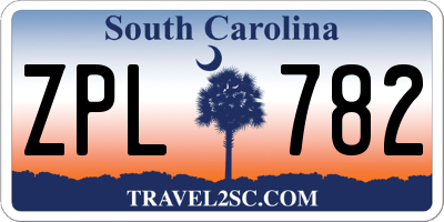 SC license plate ZPL782