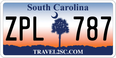 SC license plate ZPL787