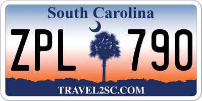 SC license plate ZPL790