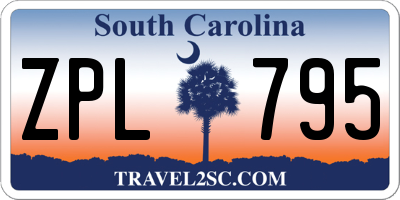 SC license plate ZPL795