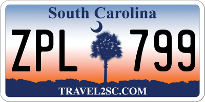 SC license plate ZPL799