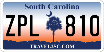 SC license plate ZPL810