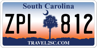 SC license plate ZPL812