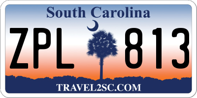 SC license plate ZPL813