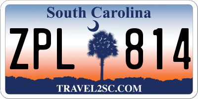 SC license plate ZPL814