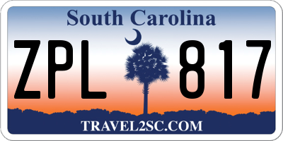 SC license plate ZPL817