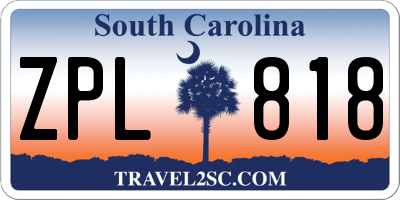 SC license plate ZPL818