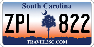 SC license plate ZPL822