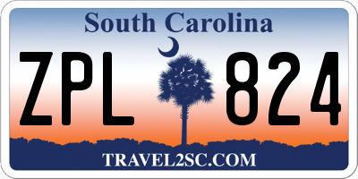 SC license plate ZPL824