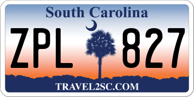 SC license plate ZPL827