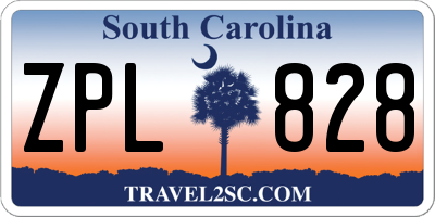SC license plate ZPL828