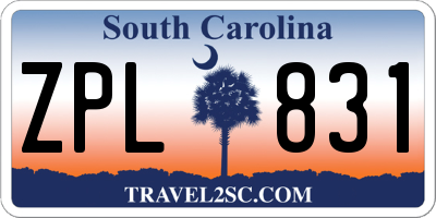 SC license plate ZPL831