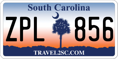 SC license plate ZPL856