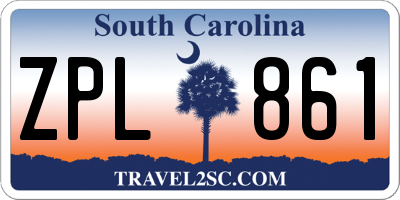 SC license plate ZPL861