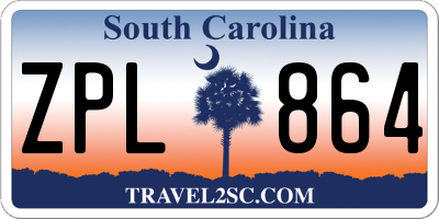 SC license plate ZPL864