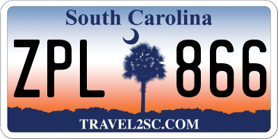 SC license plate ZPL866