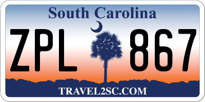 SC license plate ZPL867