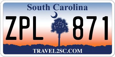 SC license plate ZPL871