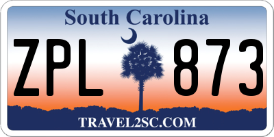 SC license plate ZPL873