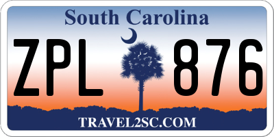 SC license plate ZPL876