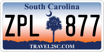 SC license plate ZPL877