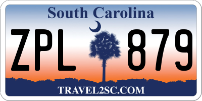SC license plate ZPL879