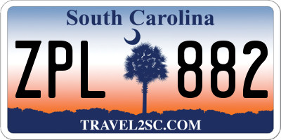 SC license plate ZPL882