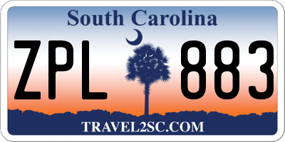 SC license plate ZPL883