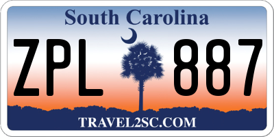 SC license plate ZPL887