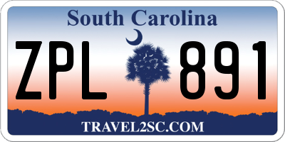 SC license plate ZPL891