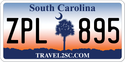 SC license plate ZPL895