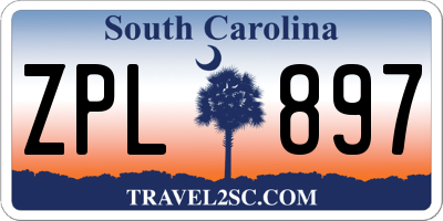 SC license plate ZPL897