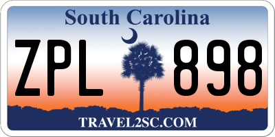 SC license plate ZPL898