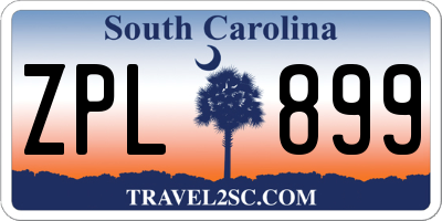 SC license plate ZPL899
