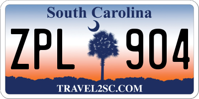 SC license plate ZPL904