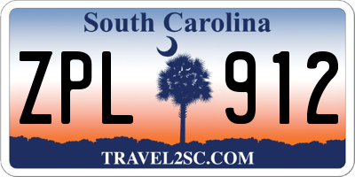 SC license plate ZPL912