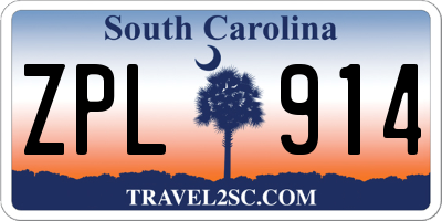 SC license plate ZPL914
