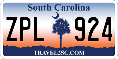 SC license plate ZPL924