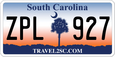SC license plate ZPL927