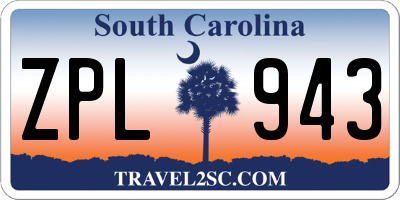 SC license plate ZPL943
