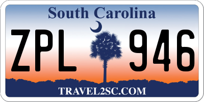 SC license plate ZPL946