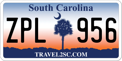 SC license plate ZPL956