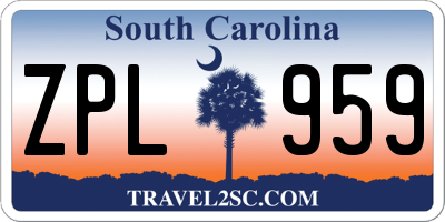 SC license plate ZPL959