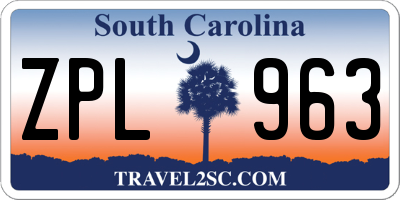 SC license plate ZPL963
