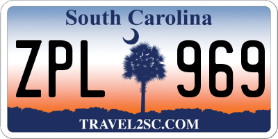 SC license plate ZPL969